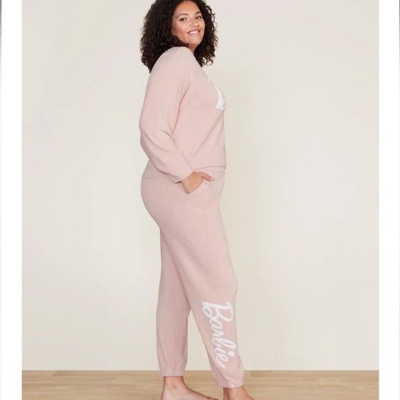 Barefoot Dreams Pants - NWT CozyChic Ultra Lite Barbie Jogger in Dusty Rose/White